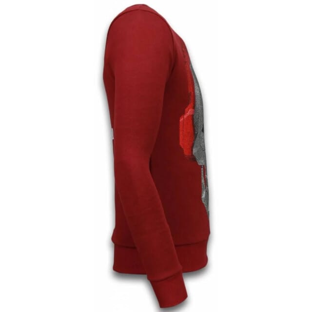Local Fanatic Skull beat rhinestone sweater