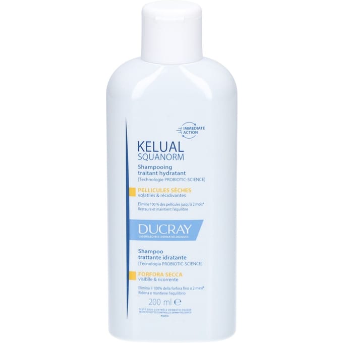 Ducray Kelual Squanorm Anti-roos Hydraterende Verzorgende Shampoo Droge Schilfers 200ml