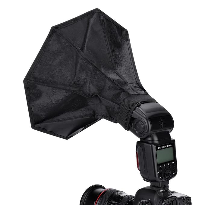 Diffuseur de boîte à lumière pour flash universel portable de 30 cm pour Speedlite externe black