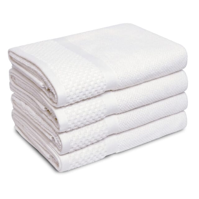 PHLOX Soft Popcorn Handdoeken 70x140 cm - Set van 4 - 100% Katoen 500 g/m2 - Wit