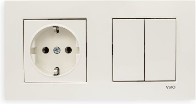 Panasonic Viko -Seriesschakelaar Stopcontact Combinatie-WCD-Inbouw -Wit -Compleet-Karre Serie