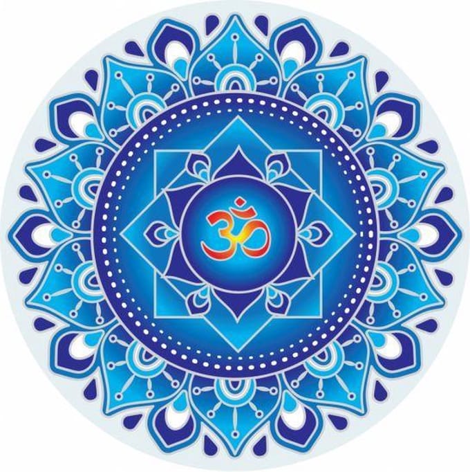Yogi & Yogini naturals Raamsticker Blauwe Om Mandala (14 cm)