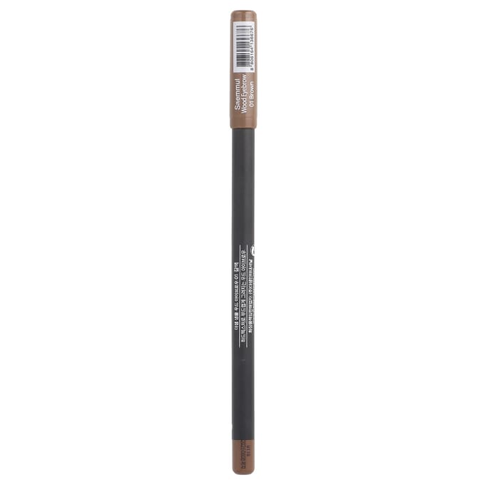 The Saem, Saemmul, Wood Eyebrow Pencil, 01 Brown, 0.06oz black