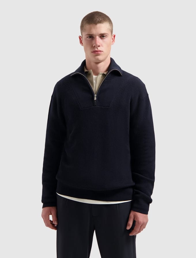 Pure Path Loose fit Half Zip Knitwear Dark Navy (25030806 - 57)