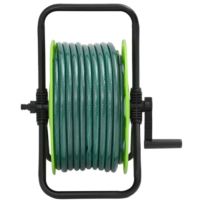 vidaXL - Slanghaspel - vrijstaand - met - 20 - m - slang - PVC - groen