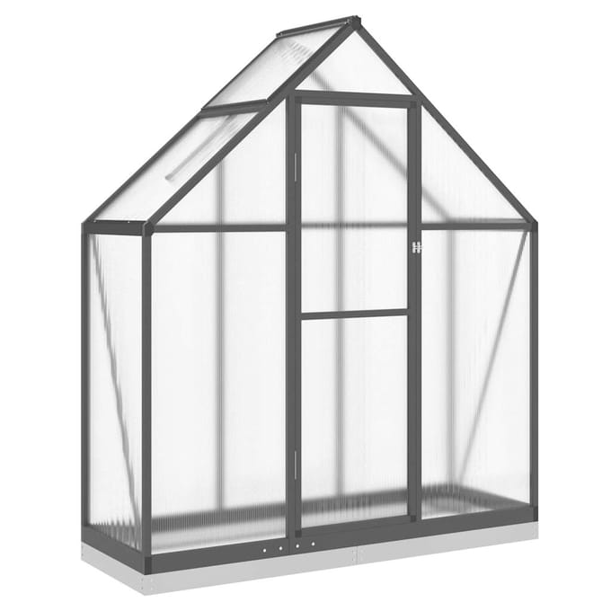 vidaXL - Tuinkas - met - basisframe - 169x58x202 - cm - aluminium - antracietkleurig