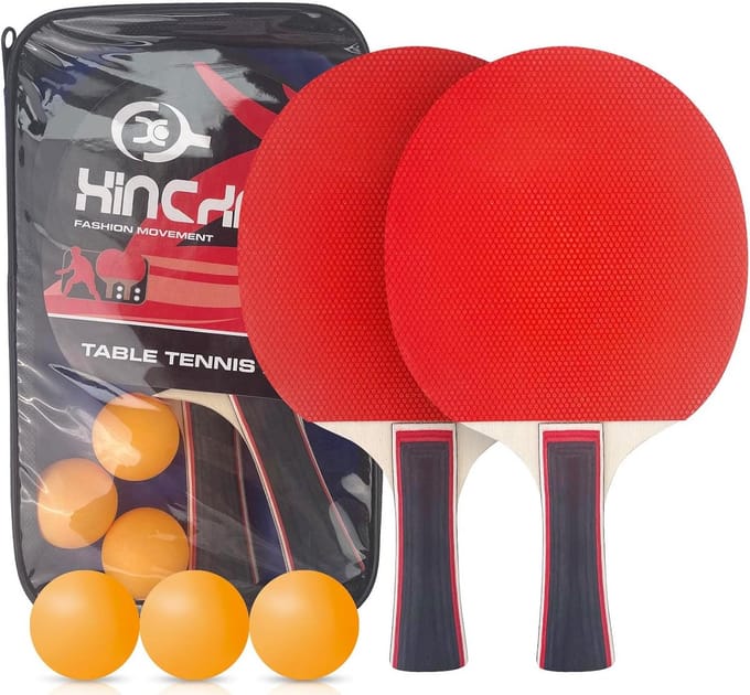 Tafeltennisset met 2 Batjes, 3 Ballen en Draagtas