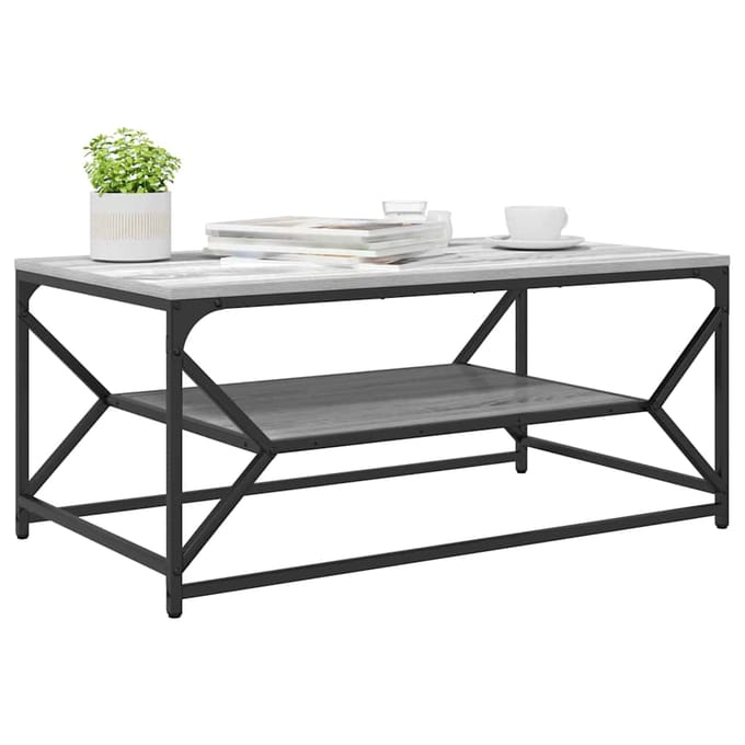 vidaXL - Salontafel - Grijs - Sonoma - 90 - x - 50 - x - 40 - cm