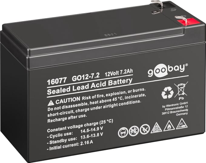 Pro GO12-7.2 (7200 mAh 12 V) - Faston (4.8mm) lead ac