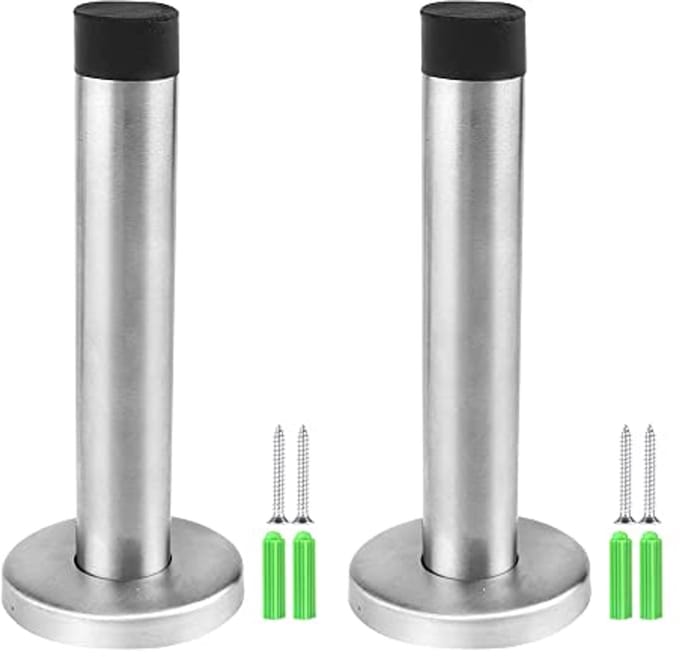 Deurstopper 2 Stuks RVS Wandgemonteerd 120mm Geluidsdempende Bumper