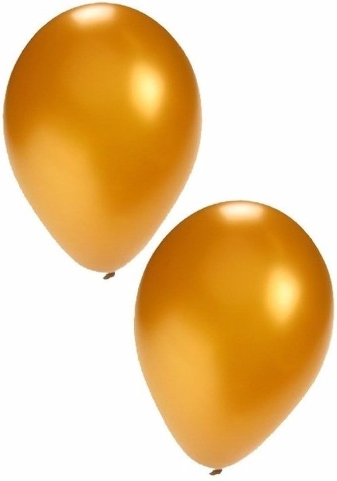 Feest ballonnen - goud - 200x stuks - ca. 27 cm - verjaardag versiering
