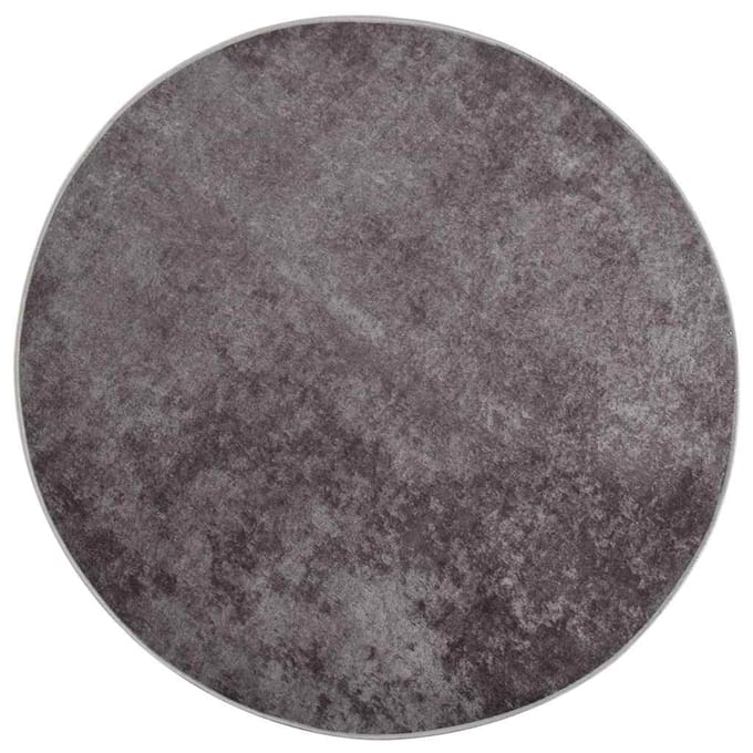 vidaXL - Vloerkleed - wasbaar - ø120 - cm - grijs