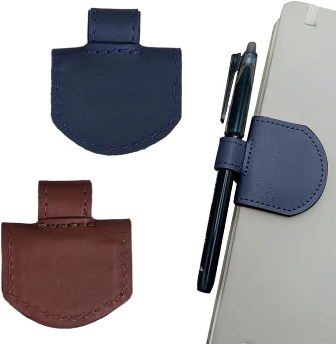 Solidchoice - Set van 2 Magnetische Boekenleggers van Leer