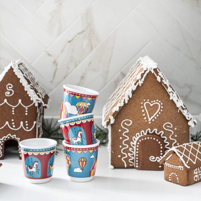 Bialetti Winter Wonderland Espressokopjes 80 ml – Set van 4 – Keramiek – Limited Edition