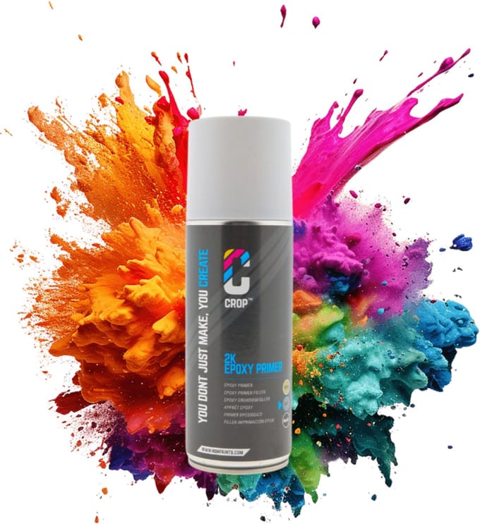 CROP 2K Epoxy Primer spuitbus GRIJS - Professional