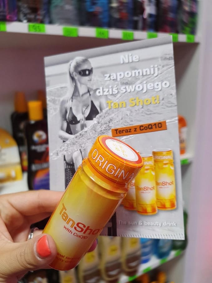 Tan Shot boire des boissons Solarium Sun est une boisson