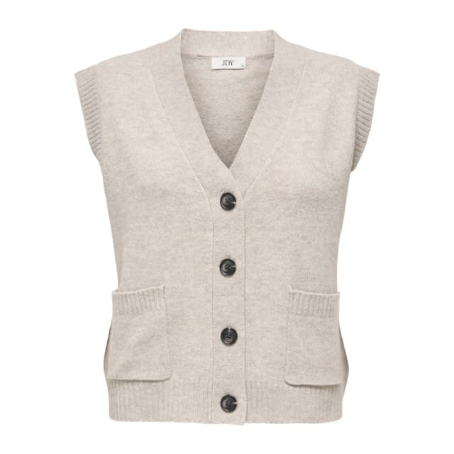 Jacqueline de Yong Jdysuper life sl v-neck vest knt zand