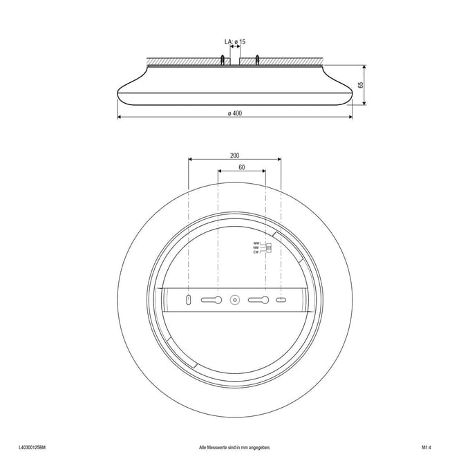 EVN Catino LED sensor plafondlamp, 40 cm