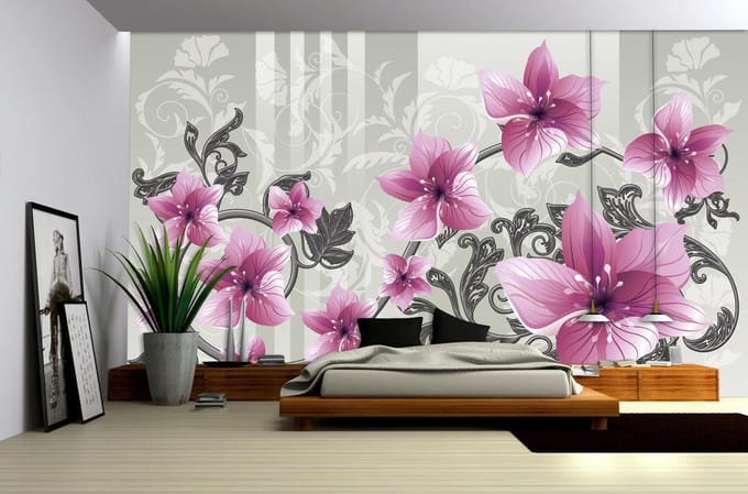 Flower Floral Pattern Photo Wallcovering