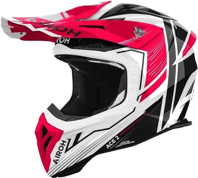 Airoh Aviator Ace 2 Engine Rood Glanzend Offroad Helm - Maat L - Helm