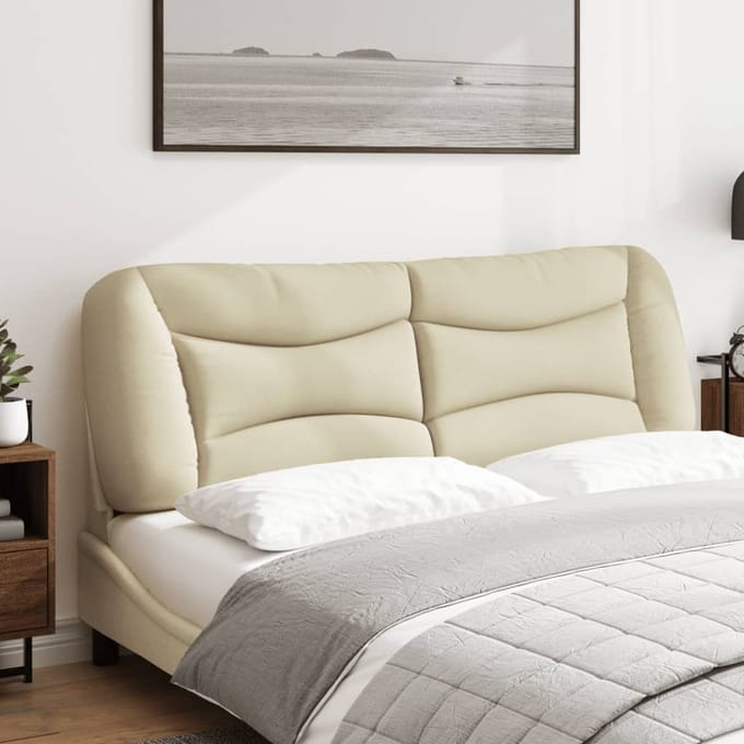 vidaXL - Hoofdbordkussen - "Hvar" - 160 - cm - stof - crèmekleurig
