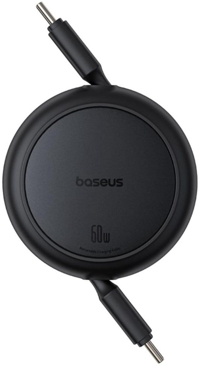 USB-C Data- en Oplaadkabel - USB-C Baseus Free2Pull Mini Intrekbaar, 60W, 1m, Zwart P10364500111-01