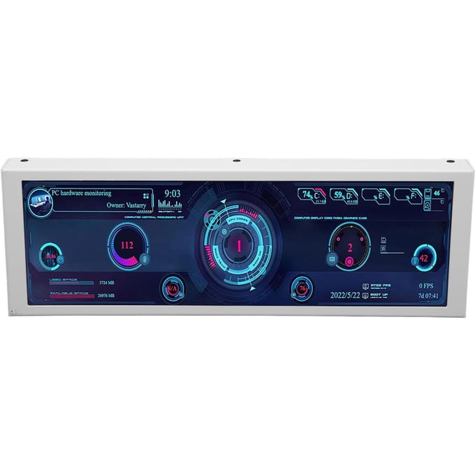 Moniteur de données CPU PC 7,9 pouces IPS Taux de rafraîchissement 60 Hz Éditeur de thème Personnalisable Moniteur de température d'ordinateur pour GPU RAM