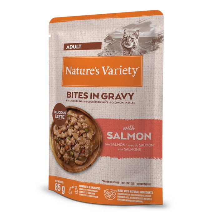 Nature's Variety Bites in Saus 22 x 85 g Kattenvoer - met Zalm
