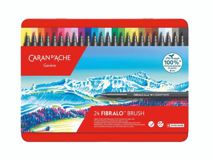 Caran d’ Ache Fibralo BRUSH viltstiften 24