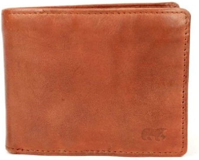 Bear Design Cow Lavato Leren Billfold - Cognac