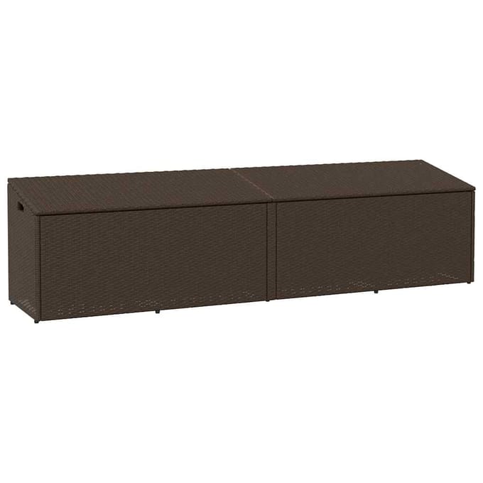 vidaXL - Tuinbox - 220x50x58 - cm - poly - rattan - bruin