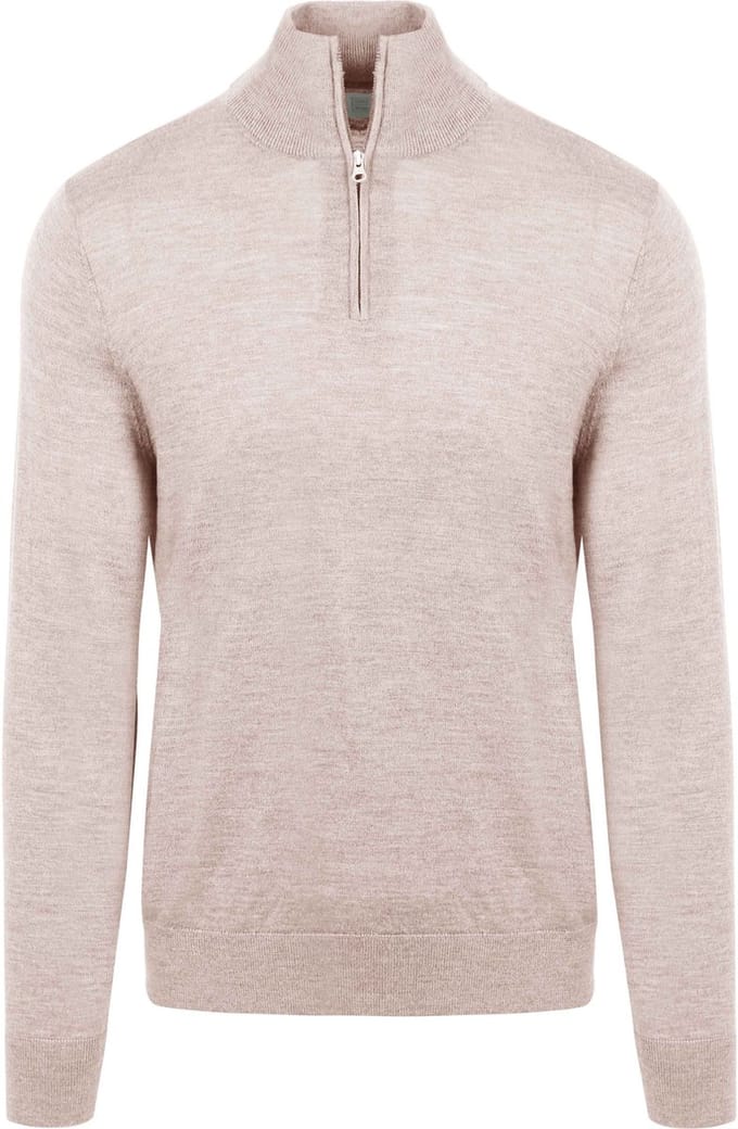 King Essentials The Michael Half Zip Pull Merino Greige - Maat XL - Heren - Pullovers
