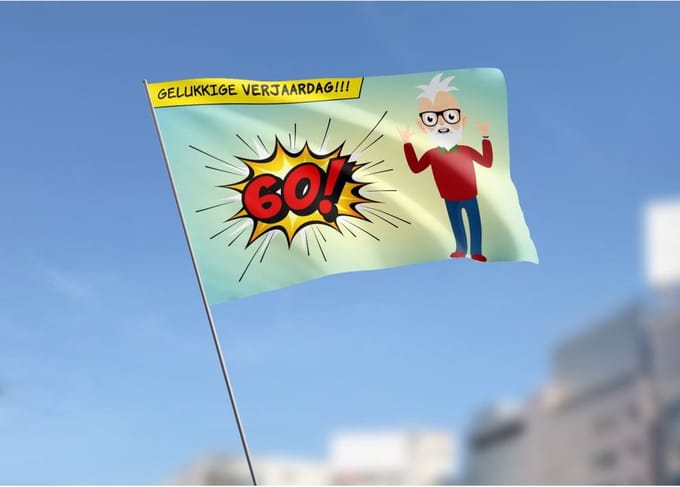 Abraham 60 Versiering Vlag 100x150cm