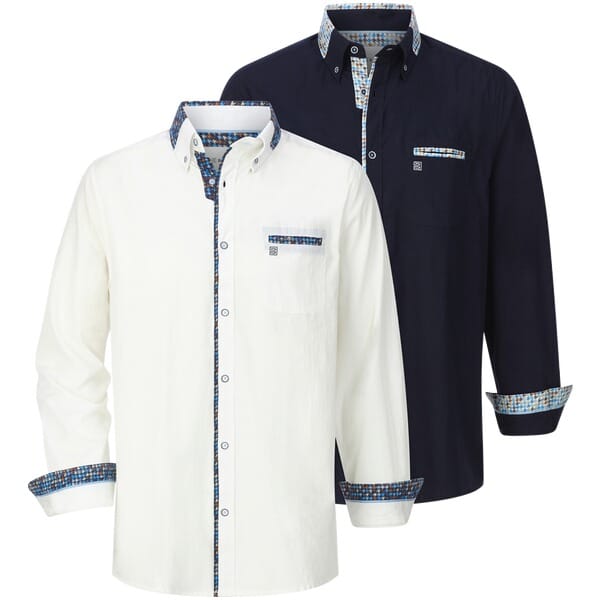 Babista herren Overhemden, Set Van 2 - 47/48 - wit - Plus Size