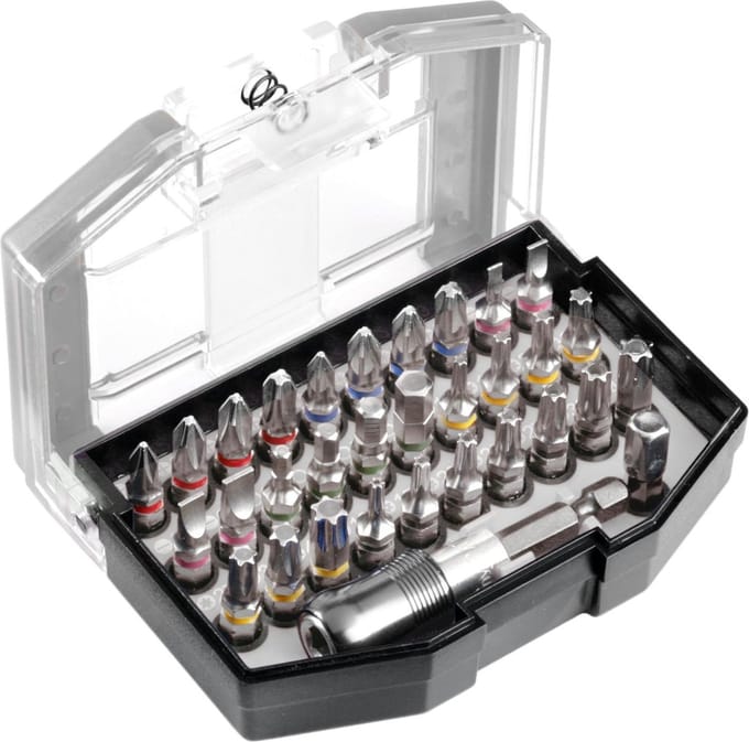 KWB - Schroefbitset - in box - met Riemclip 32-delig