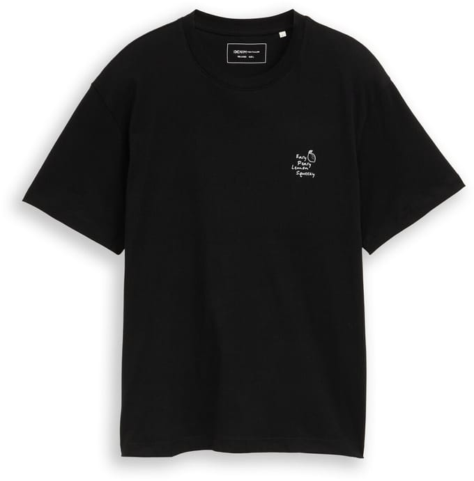 Tom Tailor Denim - Relaxed fit T-shirt van katoen - Maat S - Black