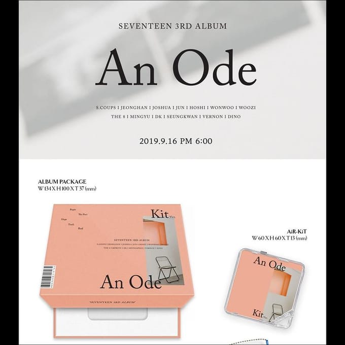 SEVENTEEN - AN ODE KiT ver. Album(Vernieuwing) Kit ver. white