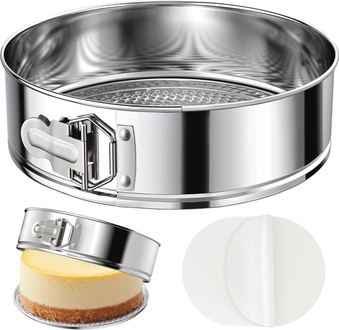 Stainless Steel 9 Inch Springform Cake Pan - Perfect for Cheesecakes and Desserts