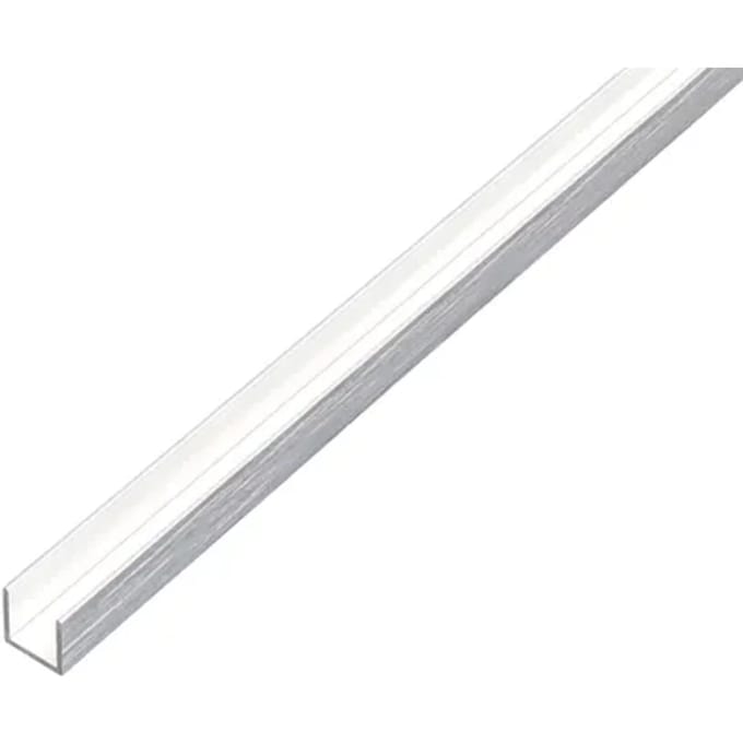 Alberts 488949 U-profiel | aluminium, rvs-look, licht | 1000 x 10 x 10 mm