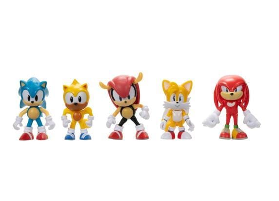 Sonic the Hedgehog Set met 5 Figuren van 6 Cm - Sonic - Knuckles - Ray - Tails - Mighty