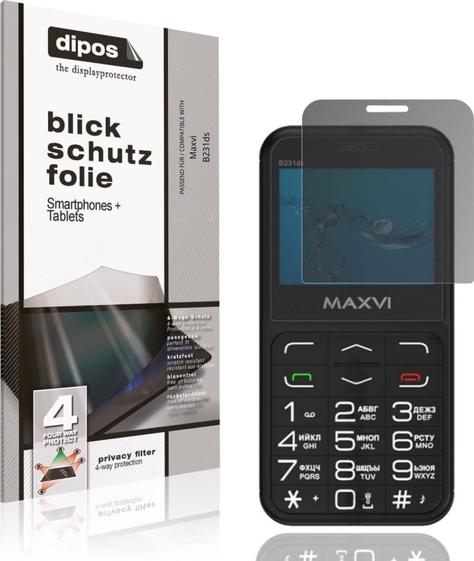 dipos – Matte Privacy Screenprotector geschikt voor Maxvi B231ds | Anti-Spy Beschermfolie