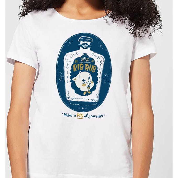 Looney Tunes ACME Rib Rub Women's T-Shirt - White - M