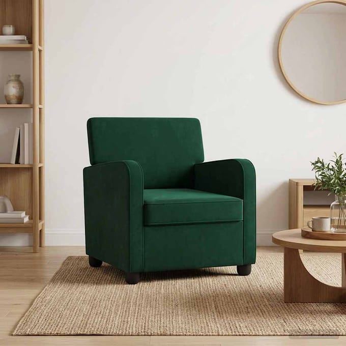 vidaXL - Fauteuil - Donkergroen - fluweel