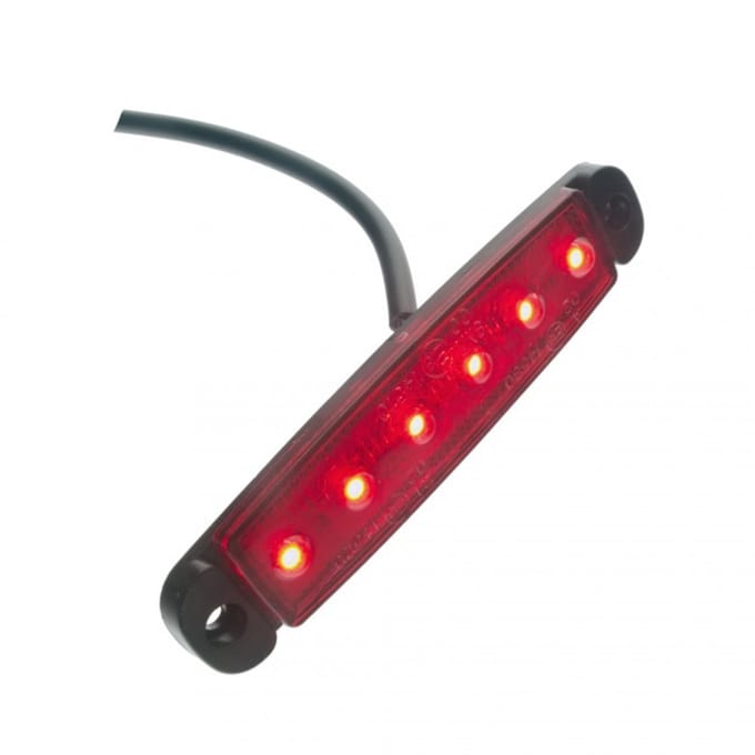 Markeringslicht - Ledson - 3.8 - 9.6cm - Superdun - Rood - 12V-24V