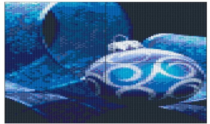 PIXELHOBBY KERSTBALBLAUW - 4PLATEN - 86MATJES
