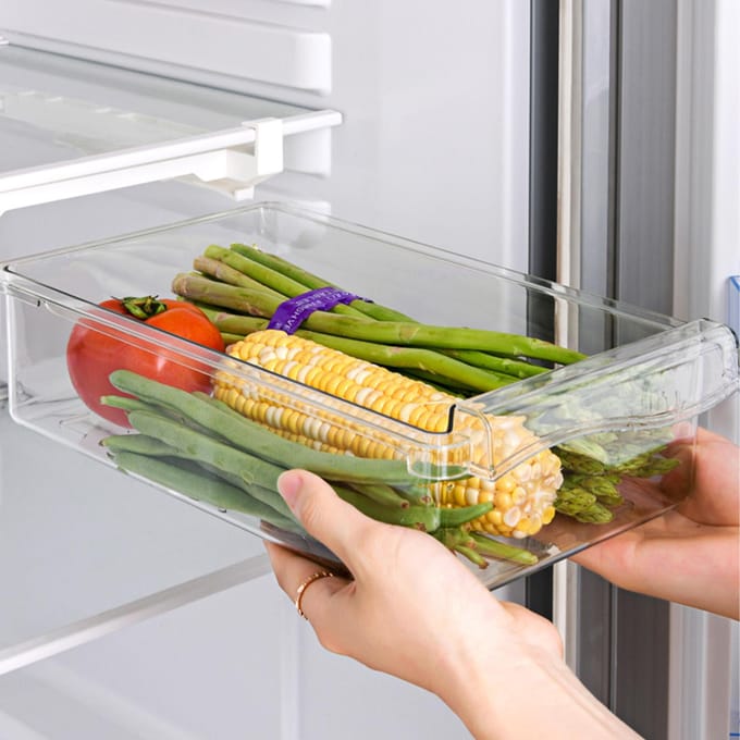 Koelkast Opbergbak Multifunctionele Koelkast Lade Organizer voor Eten Keukenbenodigdheden white