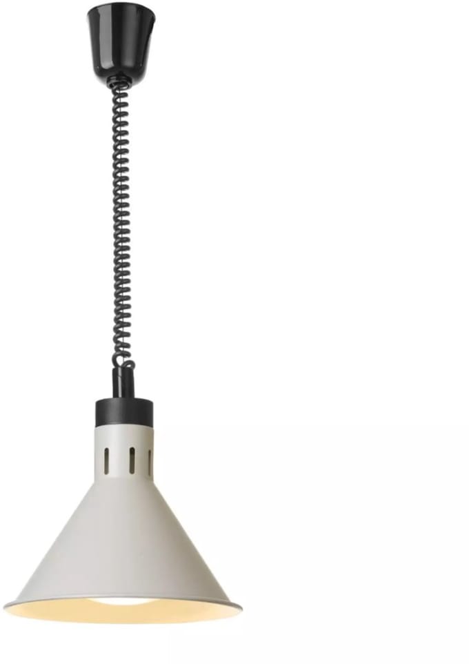 HENDI Verstelbare warmtelamp - Conisch - Flexibel snoer 70-150 cm - Wit - Ø275 mm