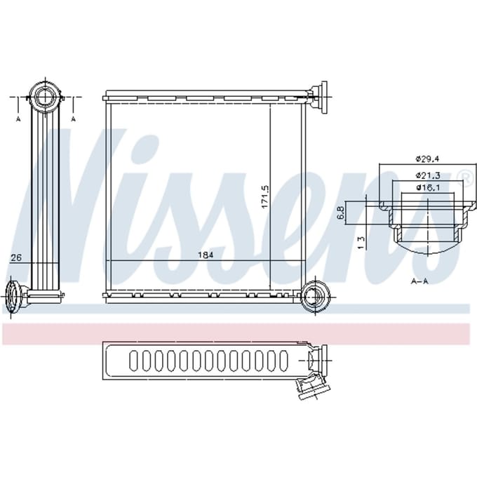 Warmtewisselaar, interieur verwarming NISSENS 73980