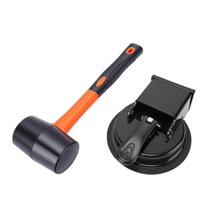 Outil de fixation pour joints de sol Ventouse noire et Marteau Grabber de sol portable pour sols stratifiés et parquets