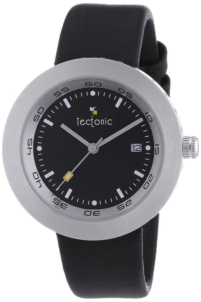 TECTONIC 41-6109-44 Horloge - Leer - Zwart - Ø 39 mm